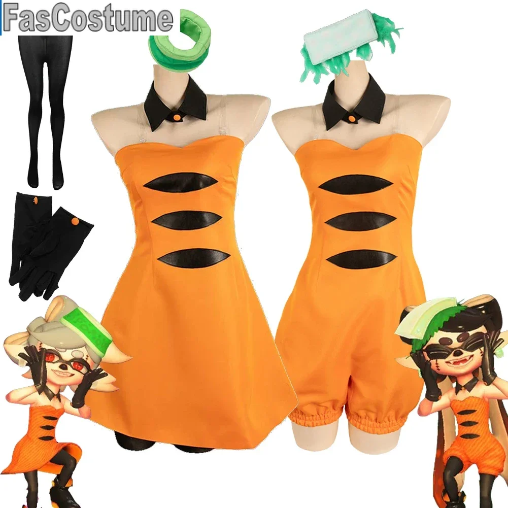 Callie Marie Косплей Игра Splatooning Косплей Фантазия Костюм Маскировка Для Девочек Женщин Взрослых Шляпа Хэллоуин Карнавальный Костюм Партии