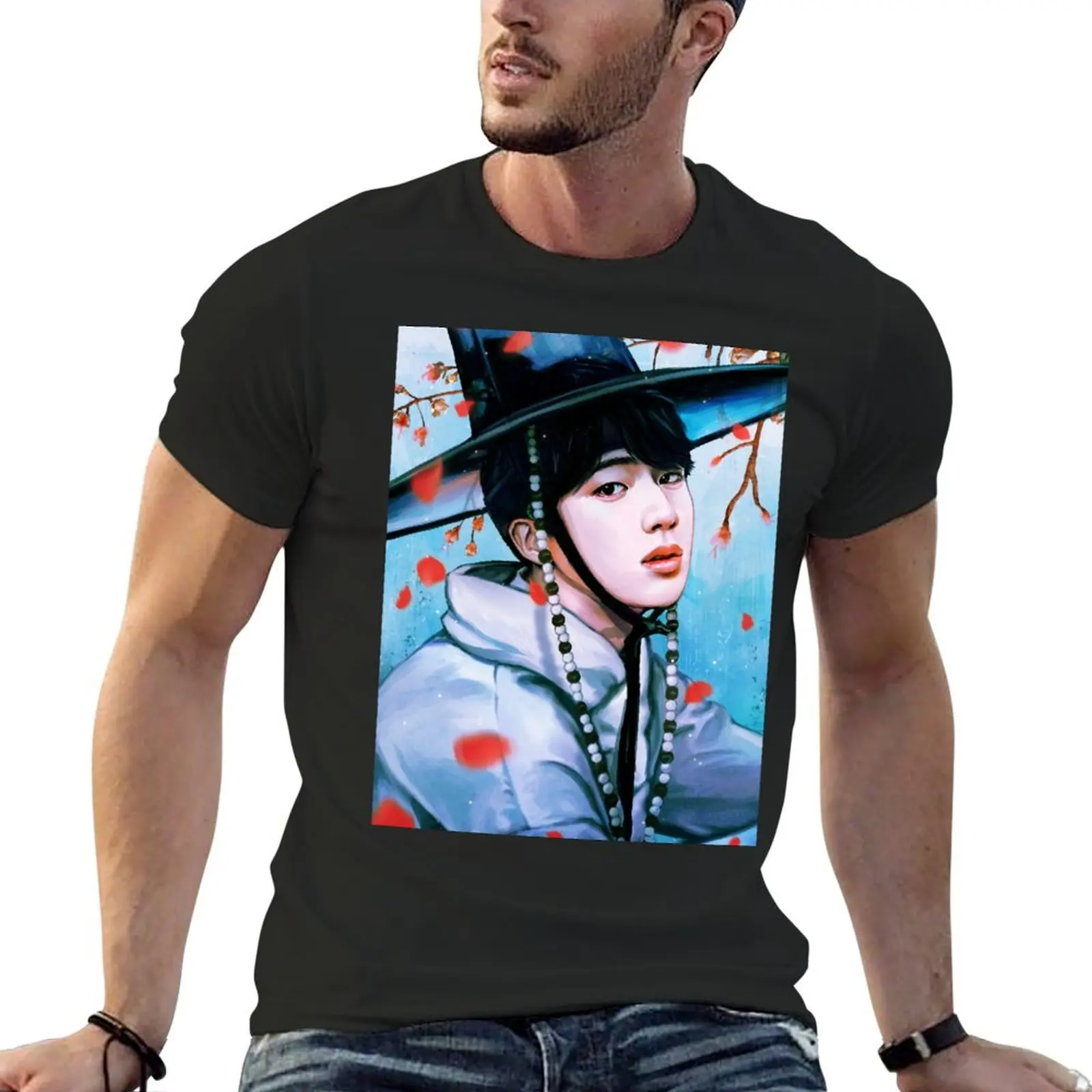 Футболка Hanbok Jin - Moonlight рисованная облаками футболка аниме летние топы винтажная аниме футболка Мужские Винтажные футболки