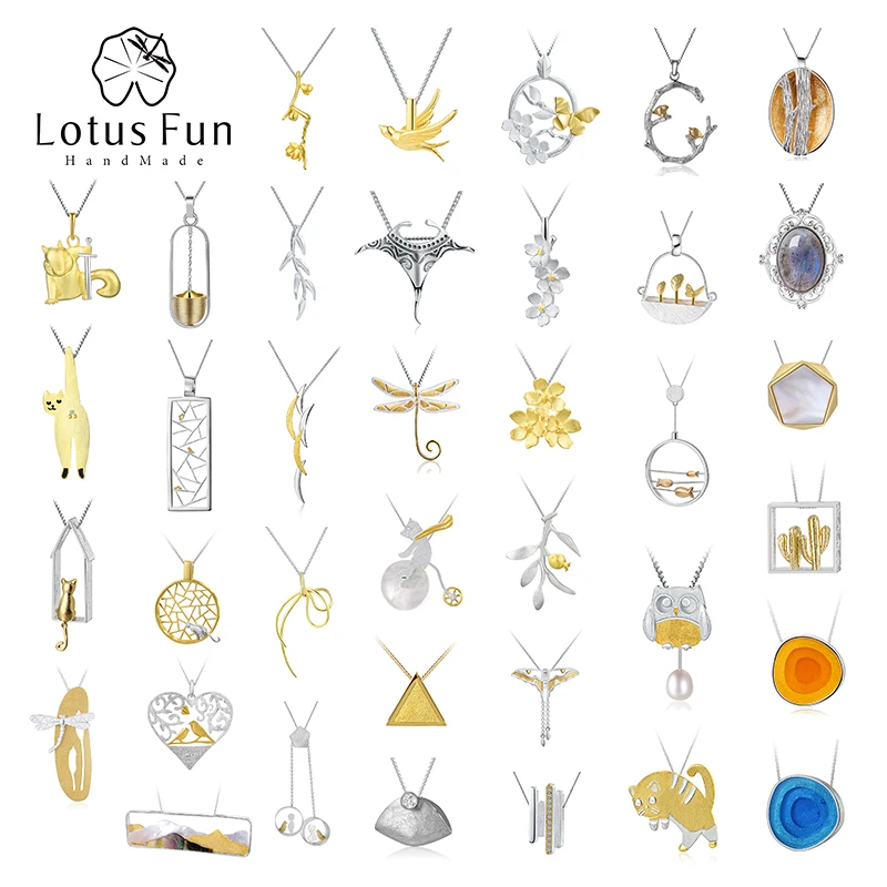 Женский кулон без цепочки Lotus Fun, изящный кулон ручного изготовления из настоящего серебра 925 пробы