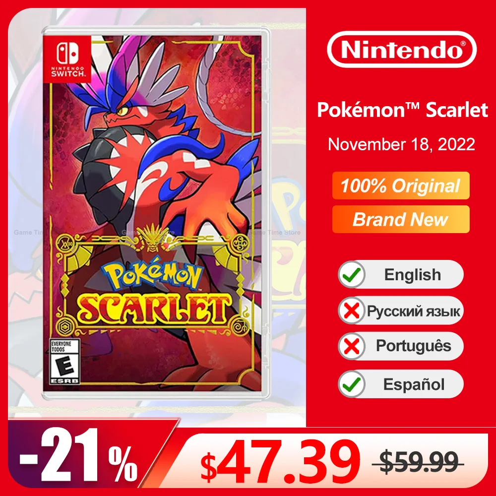 Pokemon Scarlet nintendo switch игры, Игровые предложения с покемонами алай Nintendo Switch, новинка 100%, карточка для физических игр, ролевая игра в жанр серии Pokemon для игровой консоли Switch