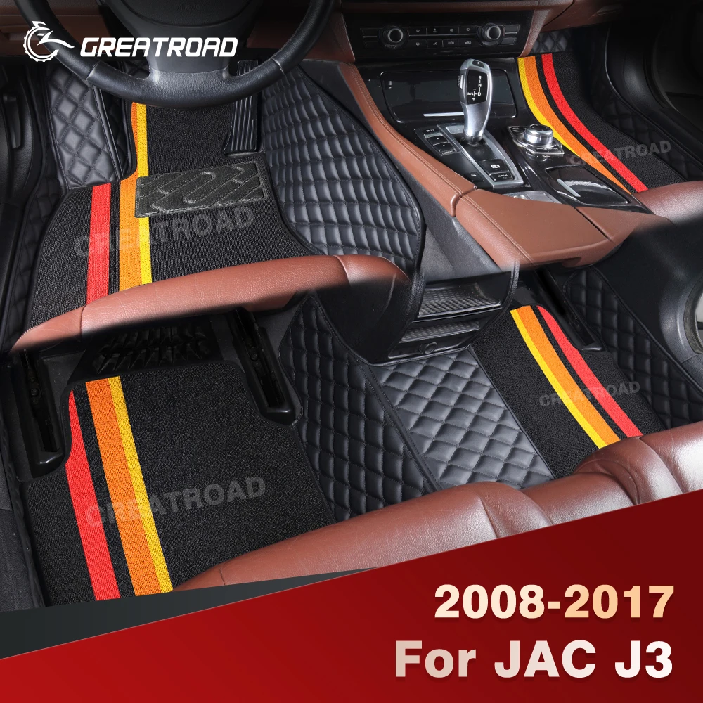Для JAC J3 2008-2017 двухслойные автомобильные коврики на заказ, автомобильный ковер, аксессуары для интерьера