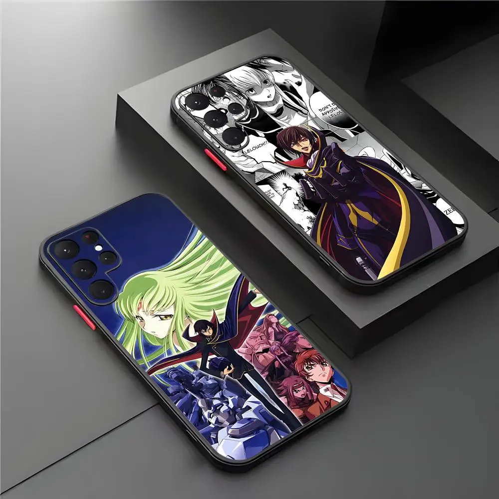Фото Чехол для телефона с аниме Cool Code Geass для Samsung Galaxy S25 S24 S23 S22 S21 Plus Ultra FE, матовый полупрозрачный №2