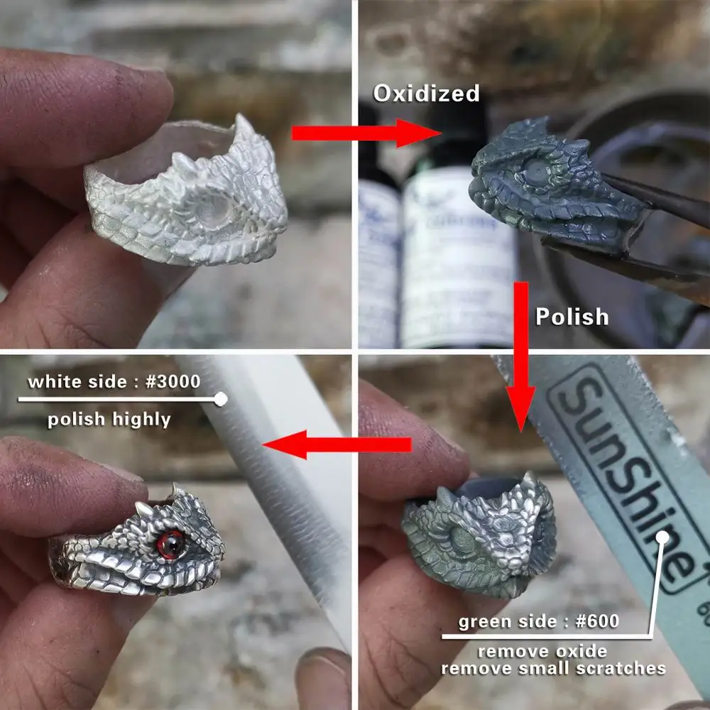 Кольцо из стерлингового серебра 925 пробы с красными фианитами и глазами Adder Viper Snake Ring Байкерские украшения в стиле панк TA267, размер США от 7 до 15 (art.: 3920cbcbfbbfd) - 3920cbcbfbbfd