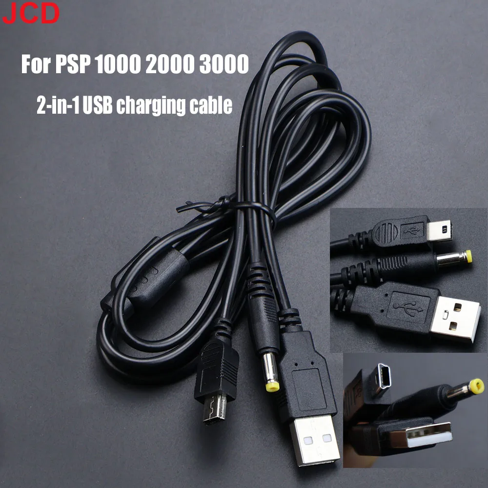 JCD 2 в 1 USB-зарядное устройство для игровой консоли PSP 1000 2000 3000 USB-кабель для передачи данных + зарядный кабель, шнур игрового аксессуара