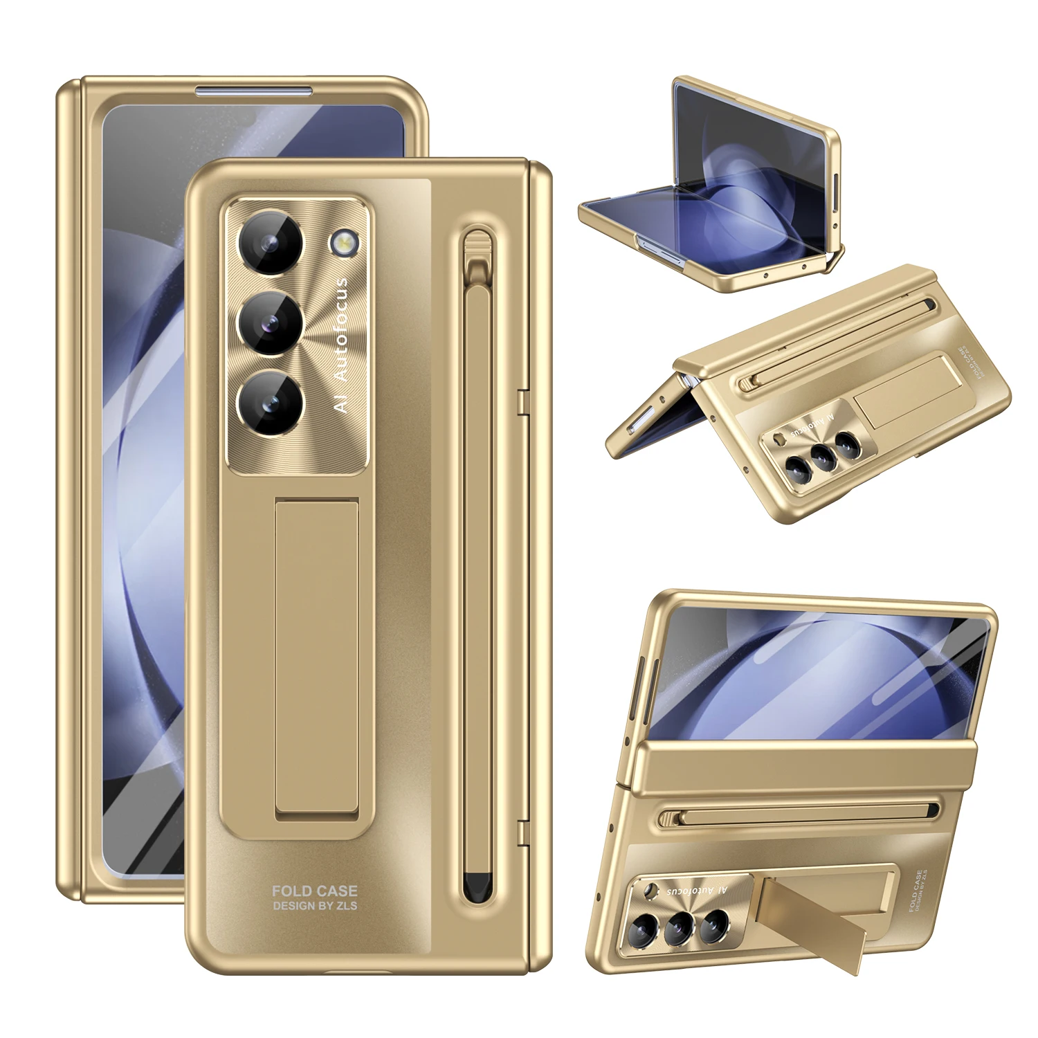 С сенсорной ручкой для Samsung Galaxy Z Fold 6 5 4, чехол с шарнирами, противоударный Магнитный чехол с подставкой, 360 полная защита, складной чехол