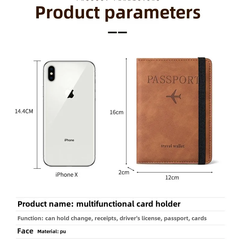 Унисекс PU RFID дорожный кошелек для паспорта, держатель для паспорта, обложка для паспорта, багажная бирка, зажим для билета, держатель для удостоверений личности, дорожные аксессуары (art.: 3920cb936765a) - 3920cb936765a