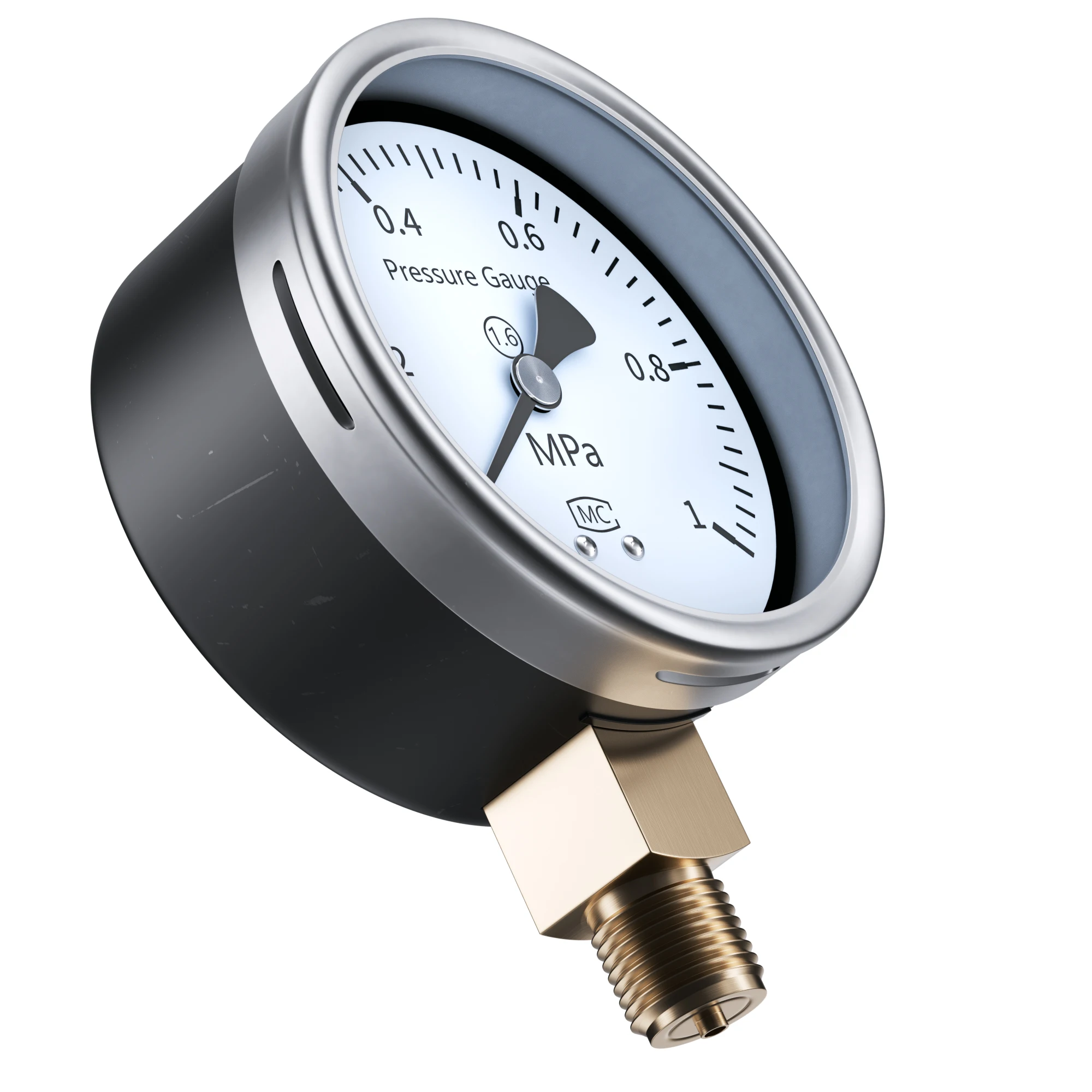 Фото Iron Shell Pressure Gauge 0.5G 0-1.6Mpa 0-2.5Mpa 0-4Mpa Mechanical Pressure Gauge M14*1.5 M20*1.5 Pointer Pressure Gauge №4