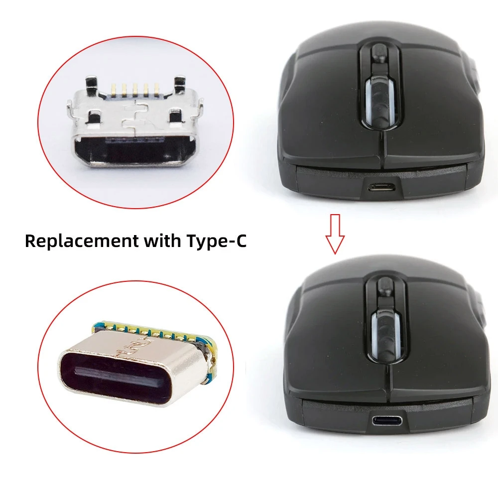 Фото 10 шт. USB-разъем типа C, гнездовой разъем, 5-контактный разъем SMD SMT Type-C, порт зарядки для пайки печатных плат, адаптер для ремонта «сделай сам» №4
