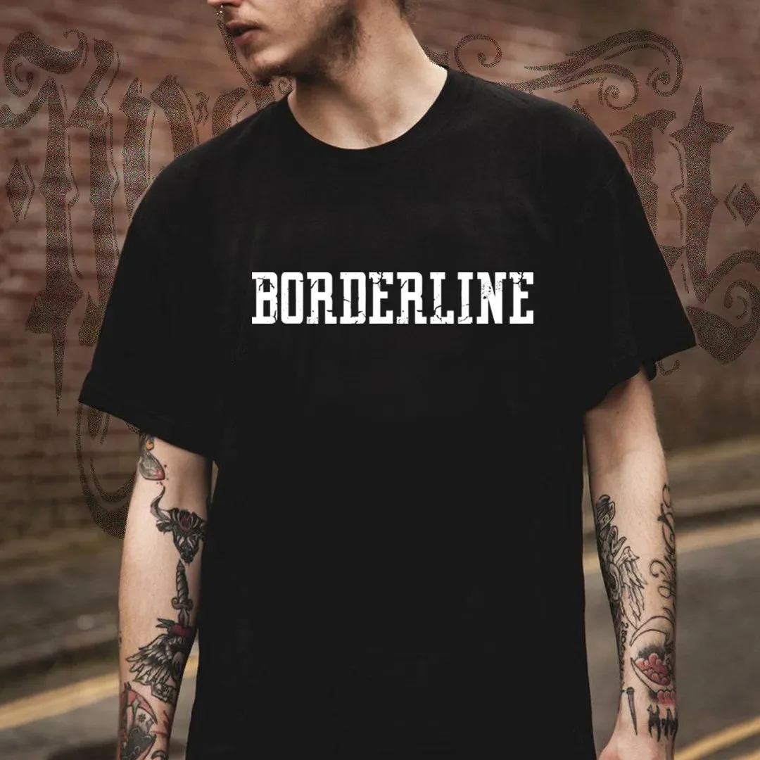 Индивидуальная футболка в стиле 90-х годов BORDERLINE, толстовка с капюшоном BPD
