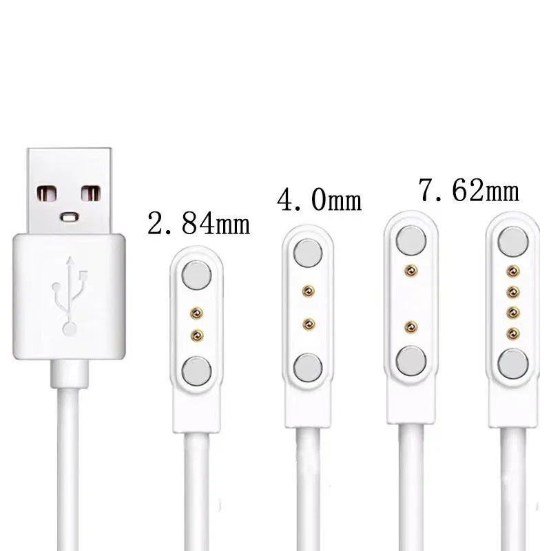 Смарт-часы, магнитные USB-кабели для передачи данных, док-станция, зарядное устройство, 2 контакта, 4 контакта, зарядный кабель, умный браслет Q12, детские часы, черный, белый цвет