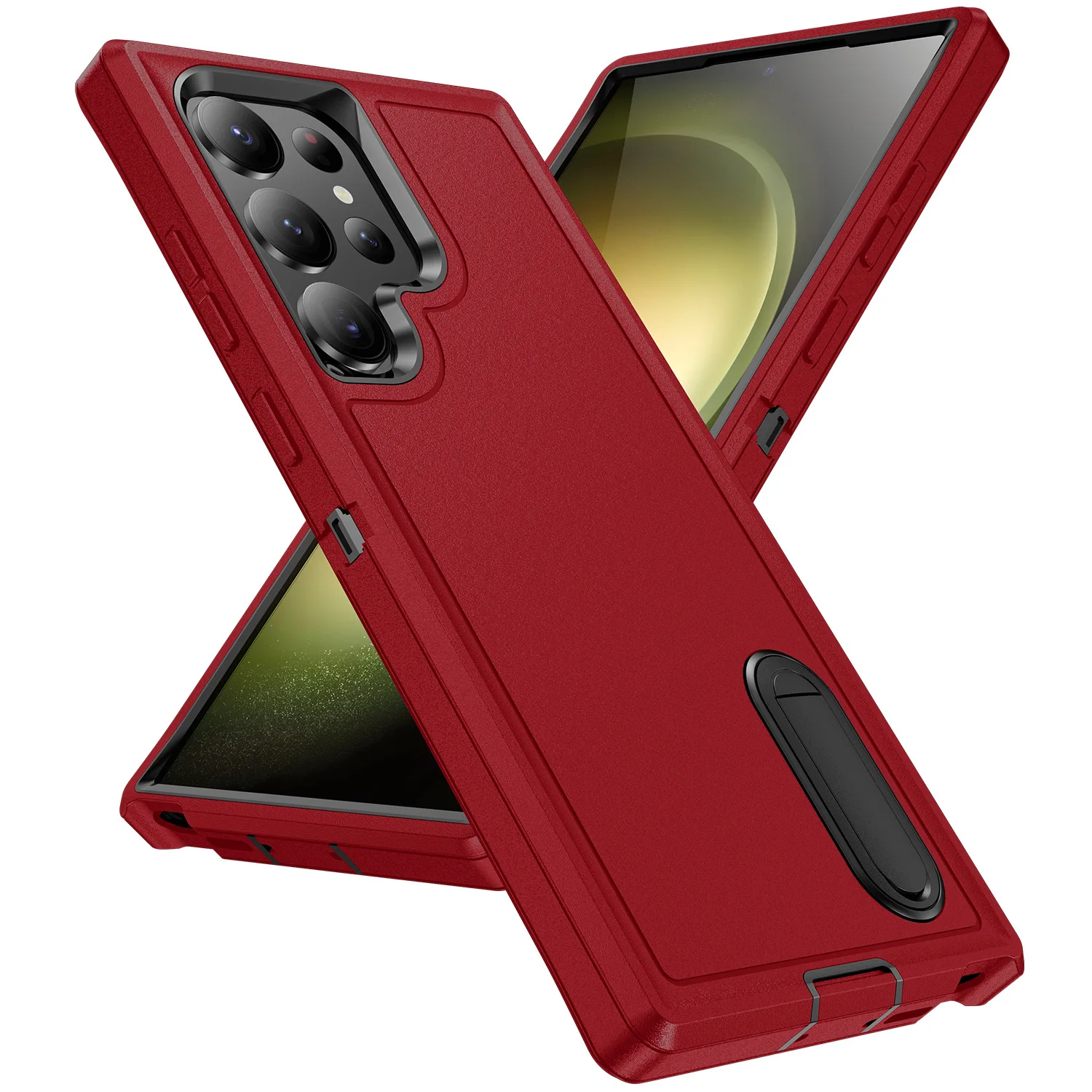 Casing Lapisan Ganda Kelas Militer untuk Samsung Galaxy S25 Ultra/S25 Plus/S25 - Pelindung Dudukan & Lensa Layar, Cangkang Anti-Menguning