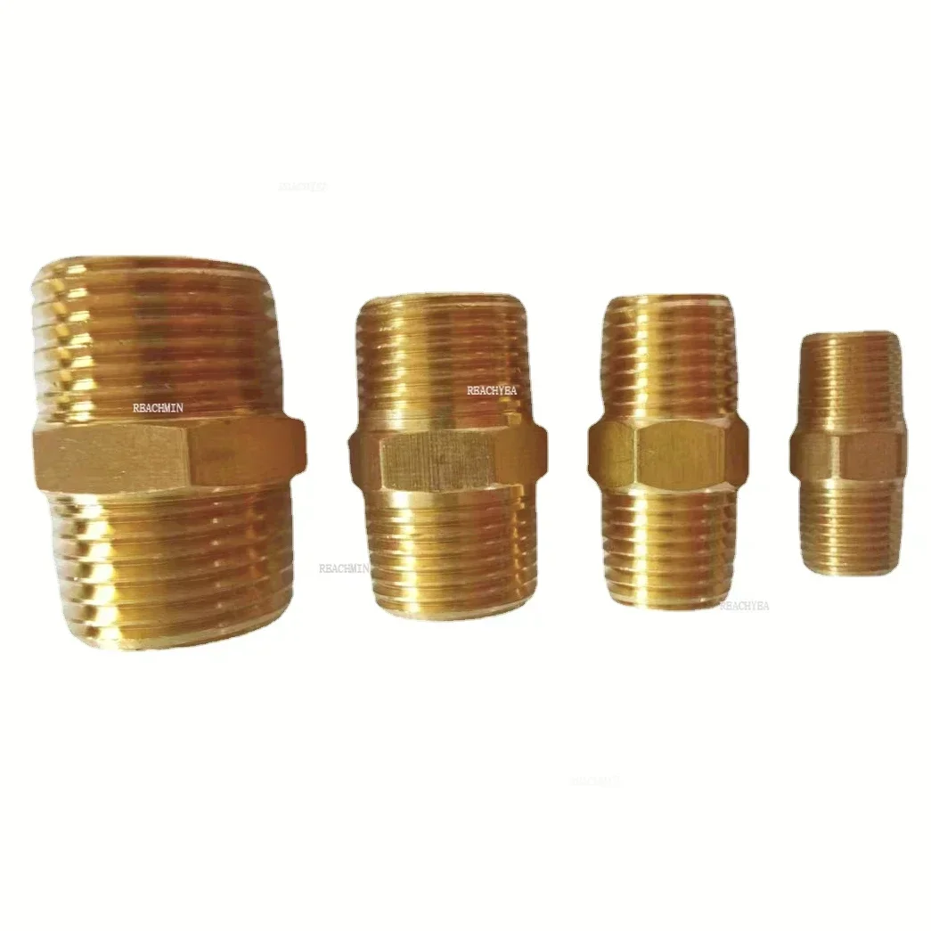 Переходник с шестигранной головкой BSPT NPT 1/8 дюйма 1/4 дюйма 3/8 дюйма 1/2 дюйма 3/4 дюйма 1 дюйм, латунный Соединительный адаптер для труб
