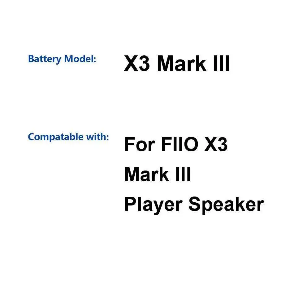 Легкий вес 2500 мАч для музыкального аккумулятора Fiio X3 Mark 3 Iii Player