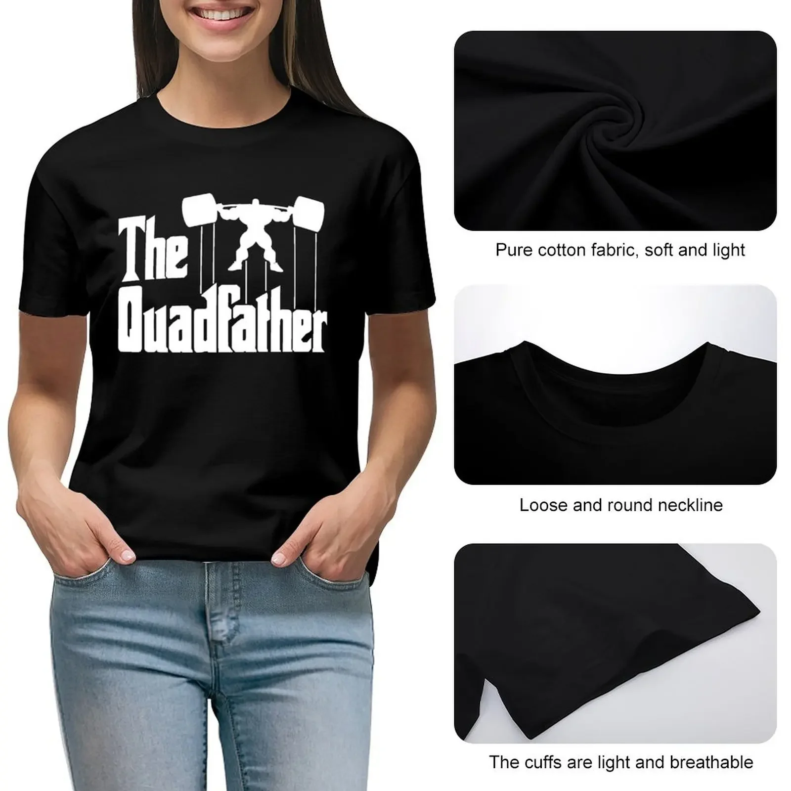 Фото Футболка Quadfather с животным принтом и графикой, эстетичная одежда, рубашка с животным принтом для девочек, женские футболки №3