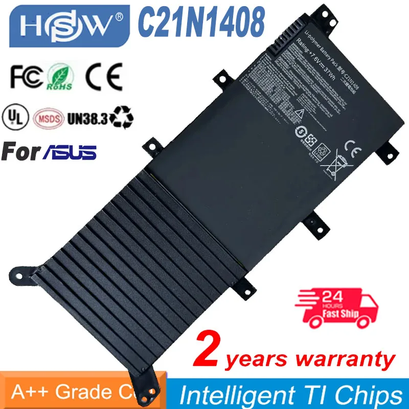 Новинка C21N1408 Аккумулятор для ноутбука ASUS VivoBook 4000 MX555 V555L V555LB V555U Series 7,6 V 37WH