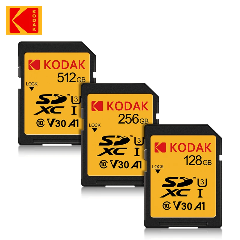 Карта памяти Kodak Ultra оригинальная, SD-карта 32 ГБ, SDHC, 64 ГБ, 128 ГБ, 256 ГБ, 512 ГБ, SDXC Class10, карта памяти C10 USH-1, поддержка камеры, DV, SLR