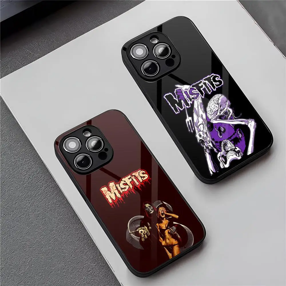 Коврик для мыши Rock Band M-MisfitS для IPhone 15 Pro Max 14 Pro 12 11 13 Mini X XR XS 16 Plus SE 2020, стеклянная задняя крышка