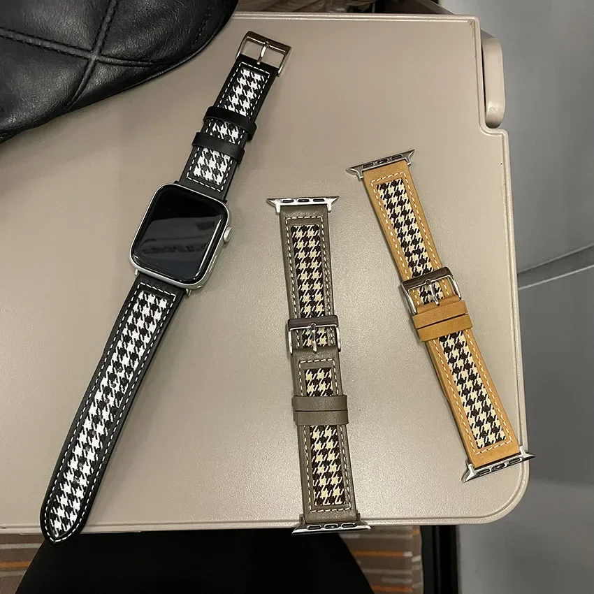 Фото Ремешок кожаный и нейлоновый для Apple Watch Ultra 10 9 8 7 49 мм 45 мм 41 мм 42 мм 46 мм Series 6 5 4 SE №2