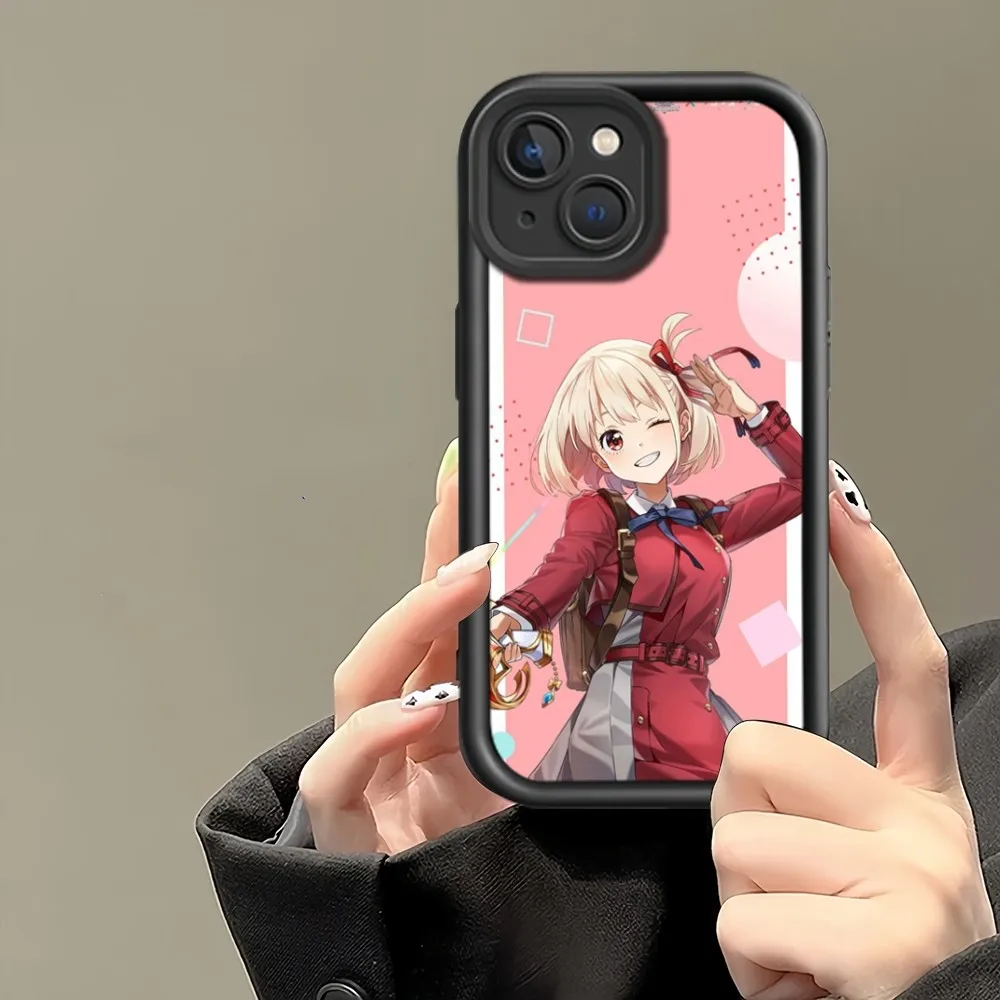 Фото Чехол для телефона с аниме L-Lycoris R-Recoil для iPhone 15 11 12 13 14 Pro Max Модный ударопрочный чехол с допамином №5