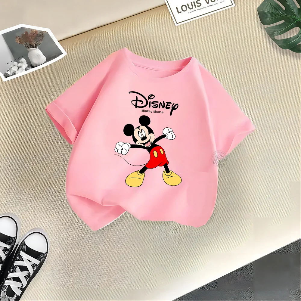 Летняя Одежда Disney Для Детей Хлопковая Футболка С Принтом Микки Мауса И Круглым Вырезом С Короткими Рукавами Для Мальчиков ...