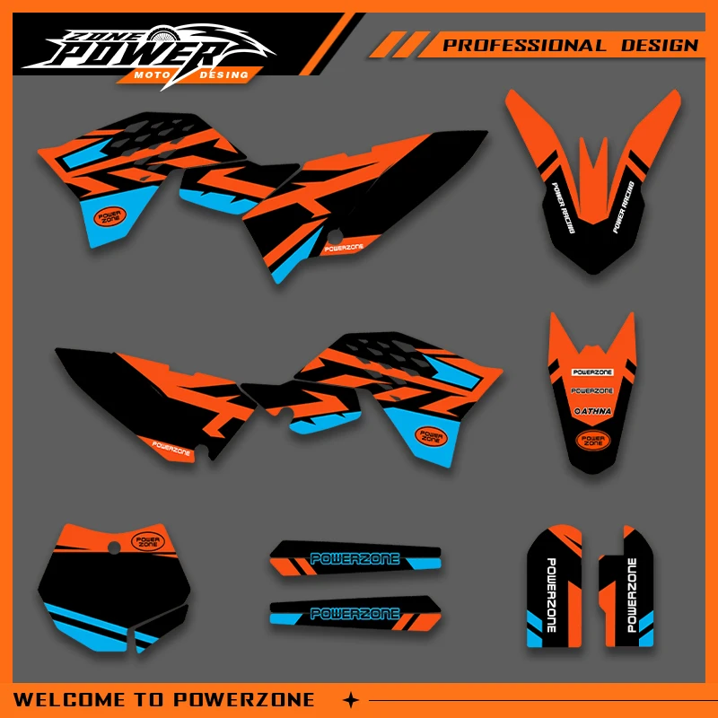 POWERZONE Мотокросс Team Графический фон Наклейки Наборы наклеек для KTM SX 65 2009 2010 2011 2012 2013 2014 2015 Индивидуальные 02