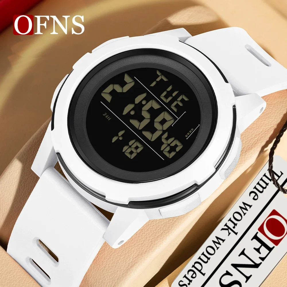OFNS 2188, модные корейские электронные часы с одним экраном, светодиодный ночник, водонепроницаемые студенческие часы для мужчин и женщин