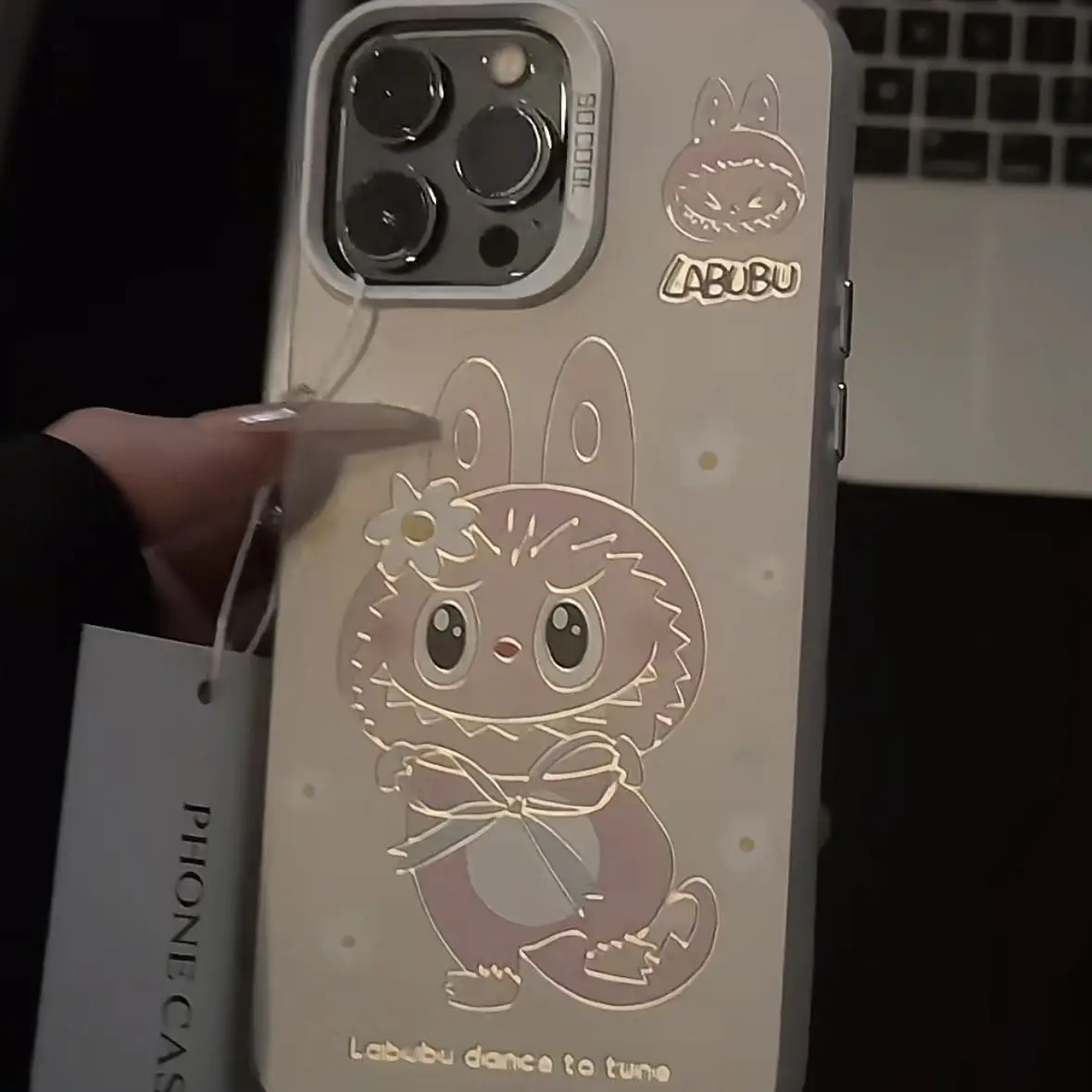 Фото Y2K милый чехол для телефона Labubu Kawaii для OPPO Reno 6 6Pro 7 7Pro 7Z 8T 10Pro Plus 5G, матовая противоударная задняя крышка №2