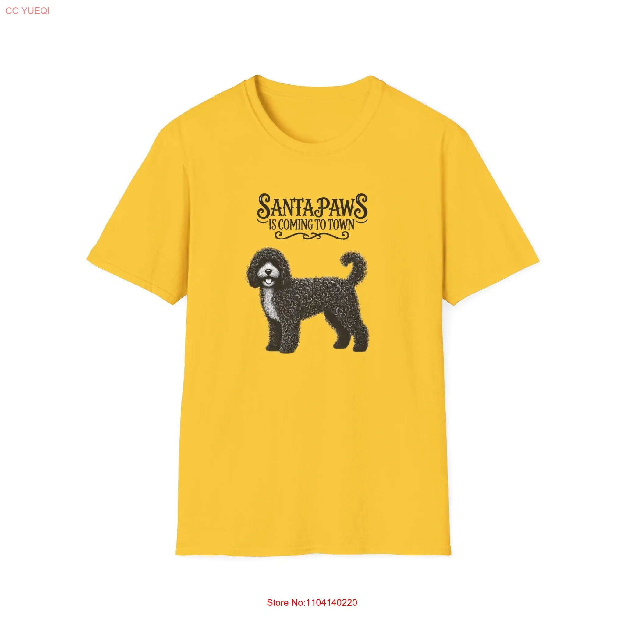Рождественская футболка Santa Paws Coming to Town Cockapoo, очаровательный и праздничный праздник для любителей собак, с длинными или короткими рукавами