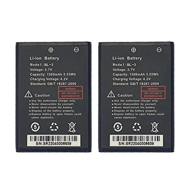 Фото 2 шт. для Baofeng UV-3R аккумулятор 1500 мАч мощность аккумулятор большой емкости BL-3 двустороннее радио UV3R аккумулятор рация №2