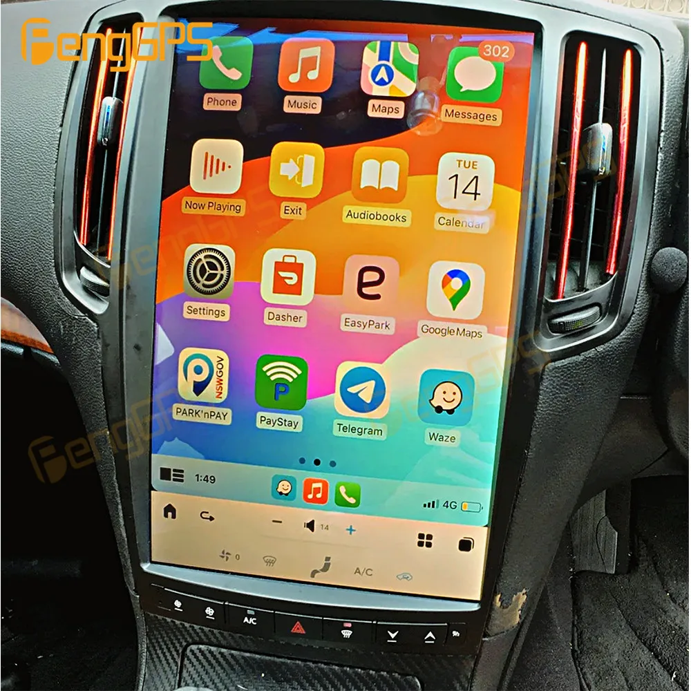 Фото Автомобильный радиоприемник Android 13 14,5 дюймов для Infiniti G37 2007-2013, GPS-навигация, мультимедийный стереоплеер, блок Carplay, AI, сенсорный экран, DSP №3