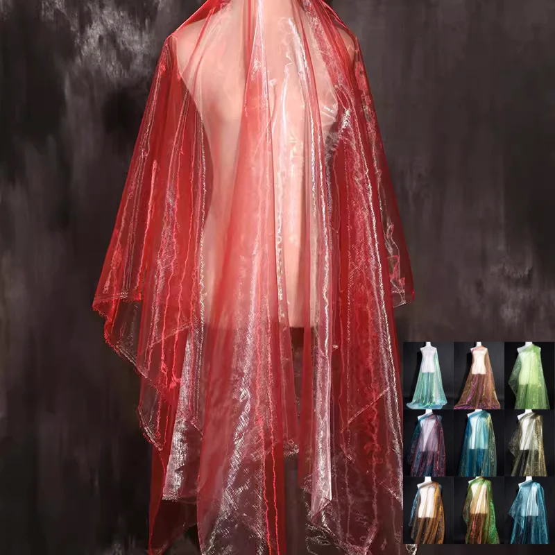 Лазерная сетчатая ткань из органзы, Hanfu, официальное платье, фон для сцены, украшение, ткань, материал для одежды, сделай сам, измеритель шитья одежды