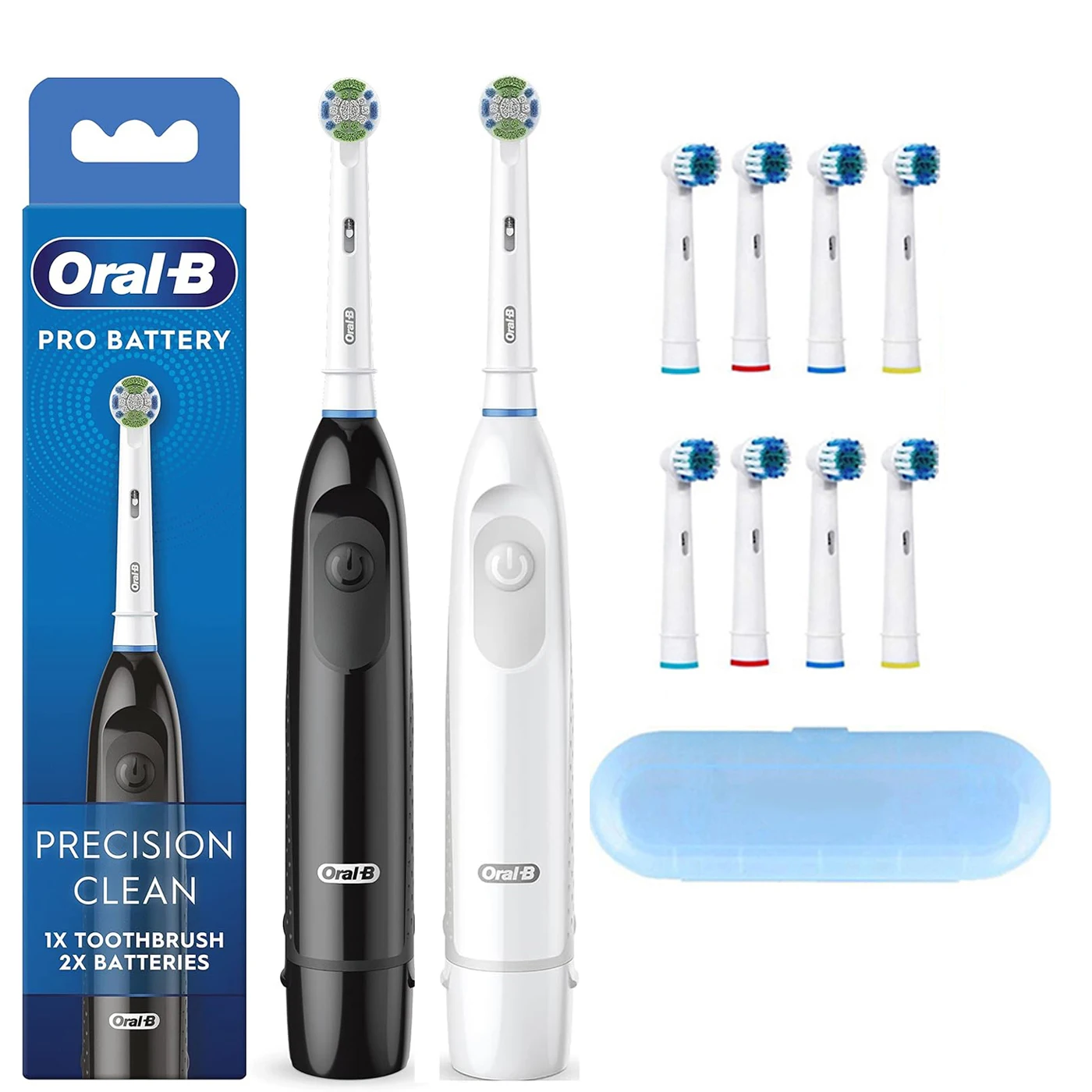 Зубная щетка с аккумулятором Oral B Pro, электрическая зубная щетка Precision Clean, 100% удаление налета для взрослых, вращающаяся чистая зубная щетка