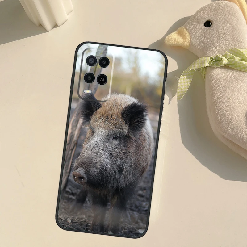 Фото Дикий кабан для OPPO A5 A9 2020 чехол для OPPO A94 A74 A54 A31 A53 A53S A83 A91 A52 A72 A15 задняя крышка №5