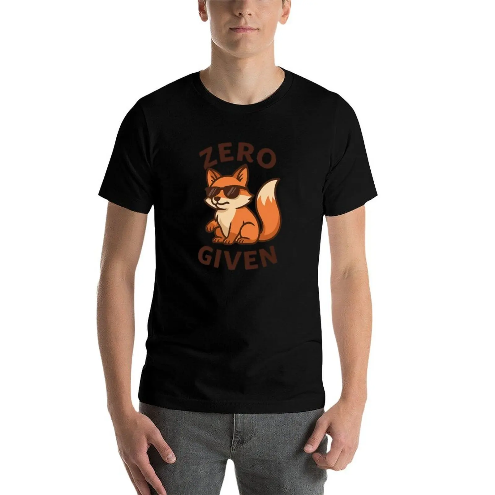 Фото Zero Given – футболка Cool Fox in Shades, забавная рубашка в стиле аниме, хлопковые мужские футболки большого размера, повседневные стильные футболки №4