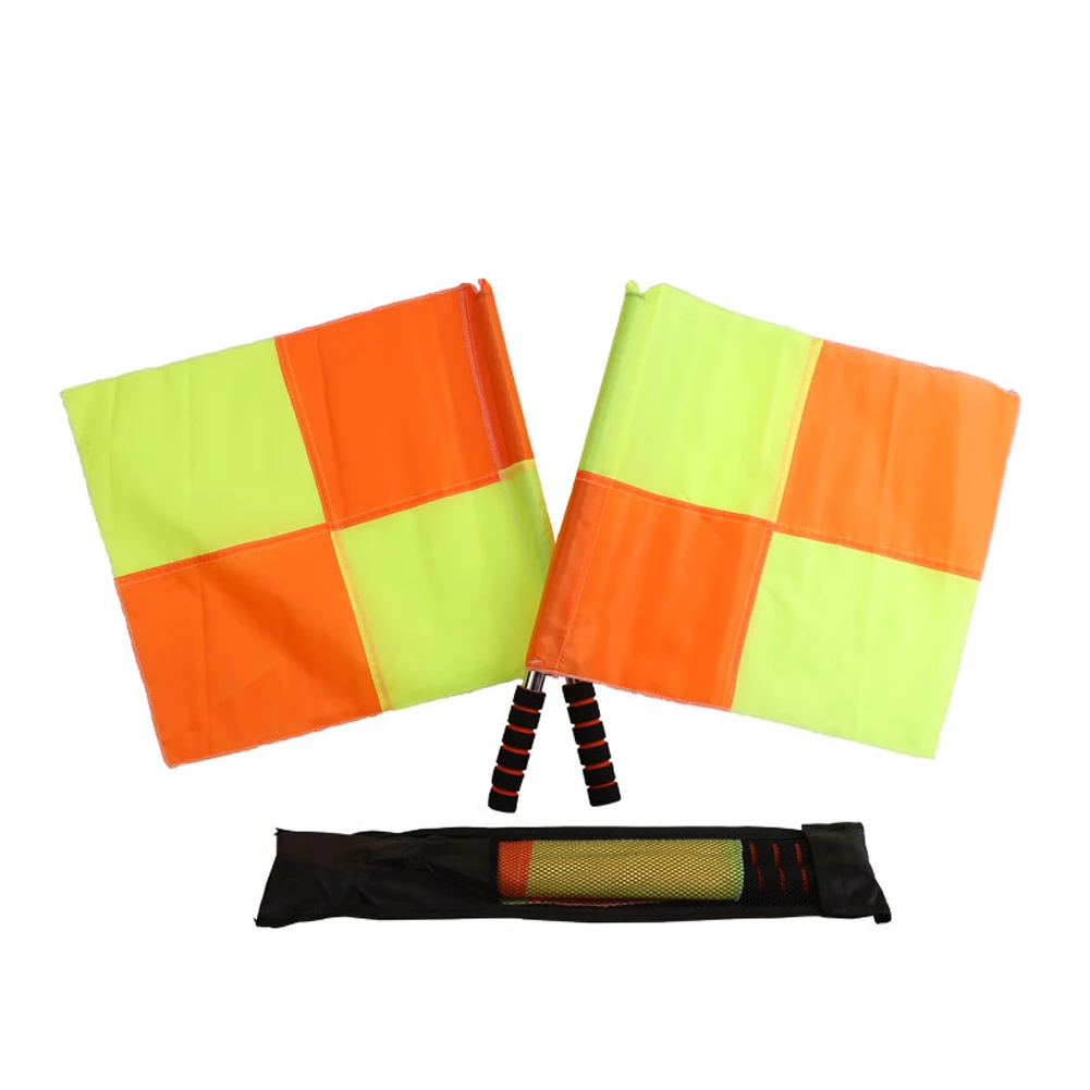 Судейский флажок для футбола Linesman переносное оборудование для рефери, Спортивная трубка из нержавеющей стали, брезент, 1 комплект, 35*35 см, ABS пена (art.: 3920c736416d0) - 3920c736416d0
