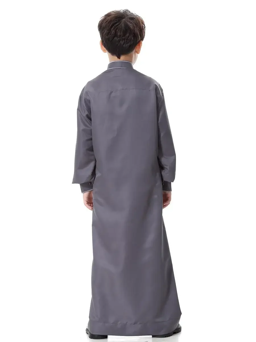 Саудовская Аравия Детская одежда для мальчиков Thobe Jubba Dishdasha Abaya Ислам Мусульманский халат Кафтан Thobe Детское Пакистан Оман Платье на Ближнем Востоке (art.: 3920ca5f34f5f) - 3920ca5f34f5f