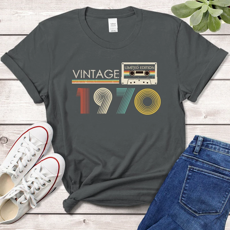 Винтажная женская футболка, сделано в 1970 году