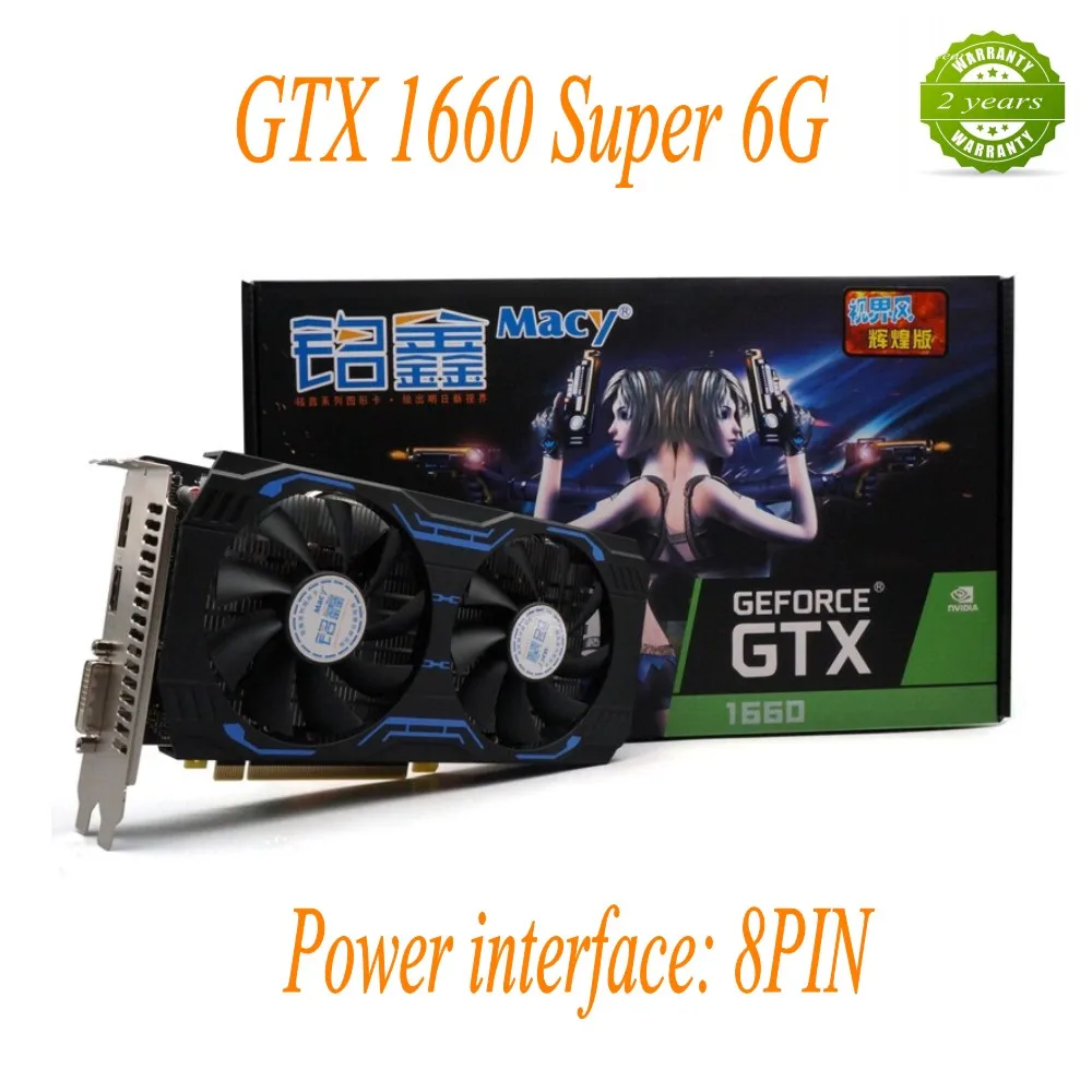 GTX 1660 супер 6 ГБ совершенно новые оригинальные графические карты 192 бит GDDR6 HDMI-Совместимость DP DVI Mining GPU 1660 s игровая видеокарта