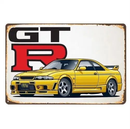 Металлический плакат Gtr Skyline автомобиля, жестяная вывеска 20x30 см