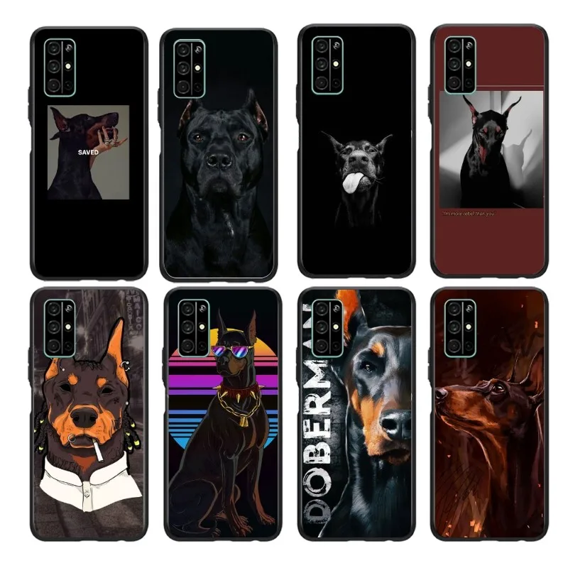 Чехол Doberman с изображением собаки для телефона Honor 50 20 Pro 7C 10i 8A 8X V40 30 20 X30 20 Magic 2, мягкий черный чехол для телефона