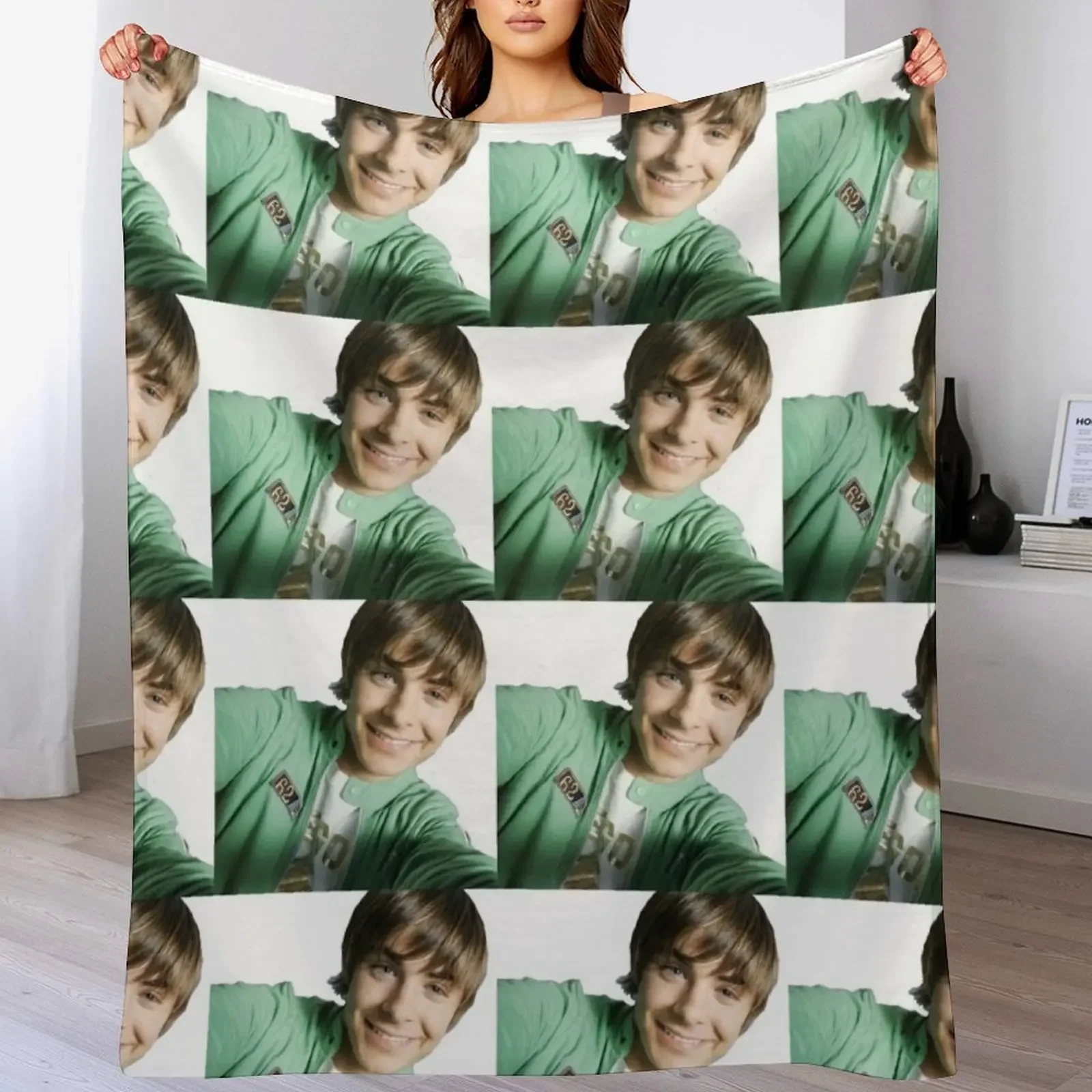 Новое одеяло для селфи Zac Efron, фланелевая ткань, лохматые мягкие плюшевые плед-одеяла