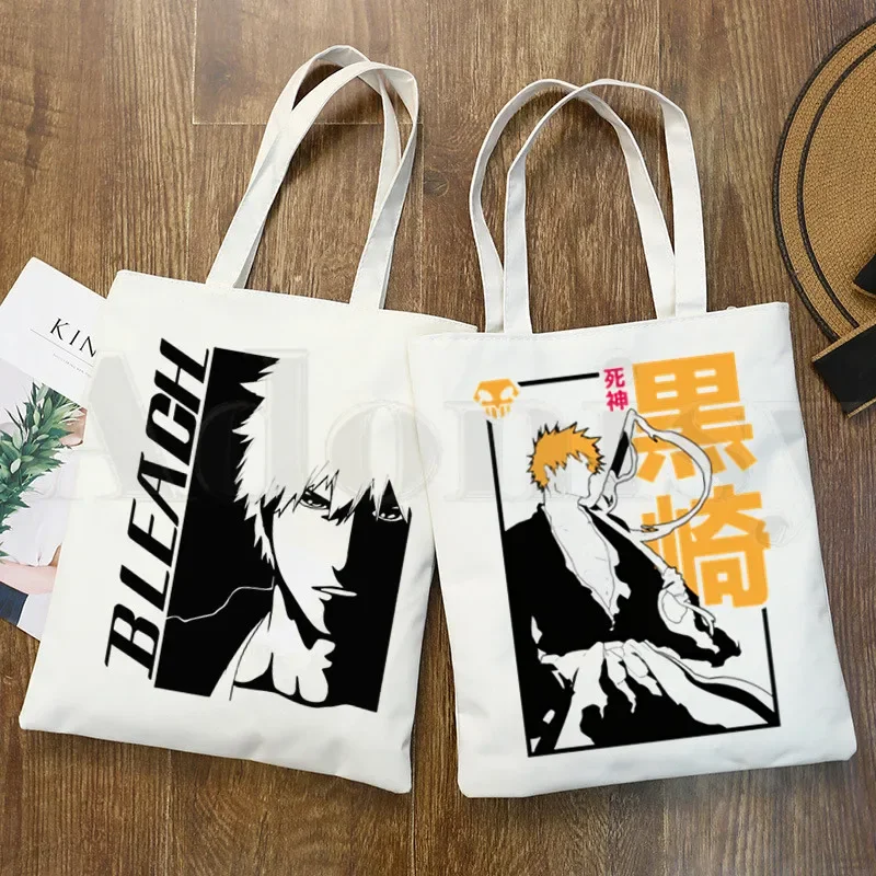 Отбеливающая японская аниме Манга Ichigo, женские сумки, сумки через плечо, повседневная сумка для покупок, элегантная Холщовая Сумка унисекс