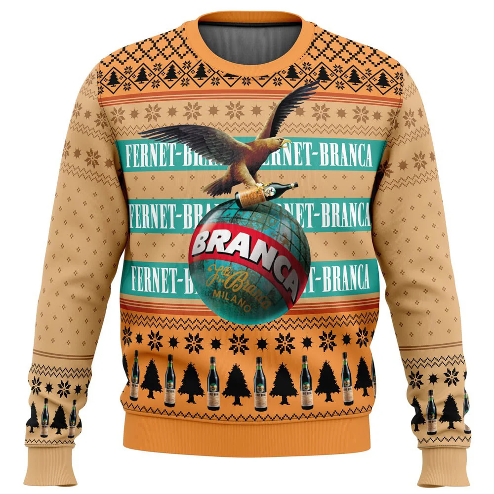 Fernet Branca V2 уродливый рождественский свитер, весенне-осенний мужской свитшот, новинка 2025, модная женская толстовка, пуловер, топы