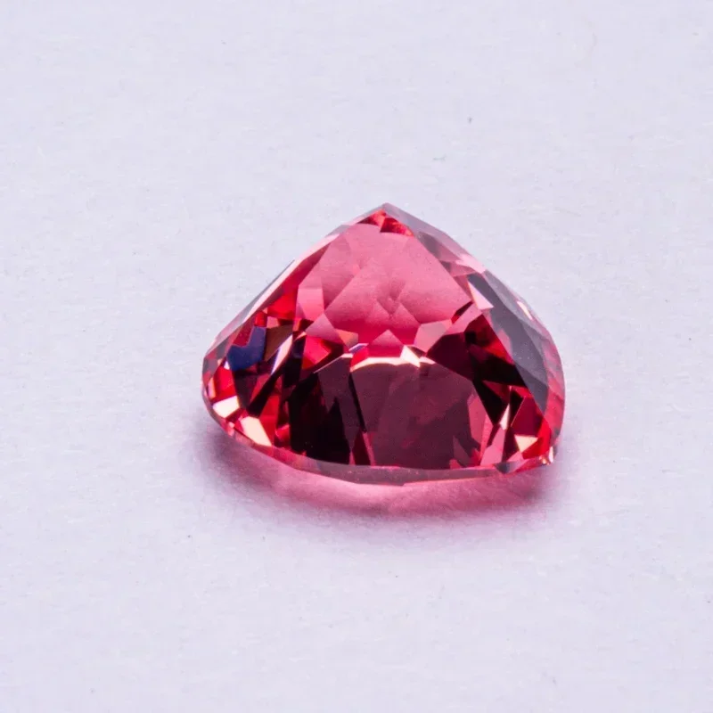 Фото Выращенный в лаборатории Padparadscha в форме сердца, красный цвет лотоса, драгоценный камень для подвесок, изготовление ювелирных изделий своими руками, кольца на выбор AGL Ce №4