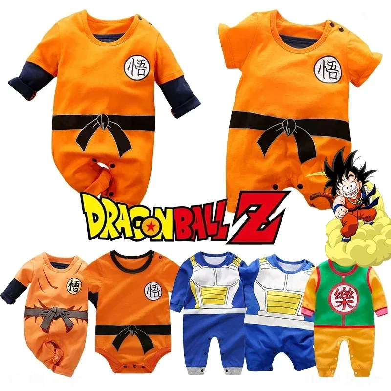 Детские комбинезоны в стиле аниме Dragon Ball Goku для новорожденных, косплей Vegeta, милая одежда, детский карнавальный костюм с героями мультфильмов на Хэллоуин, подарок
