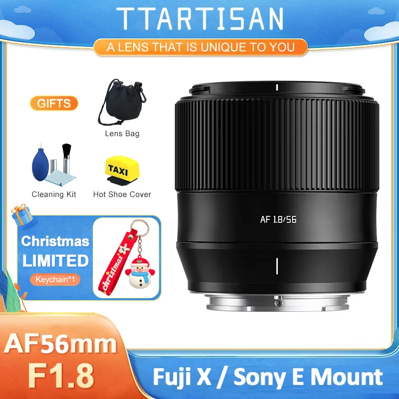 Автофокус TTArtisan 56 мм F1.8 AF, Большая диафрагма для Fuji X XT10 XT4 XS10 XH5 Sony E A6600 alpha6400 A7C A7MIV A7R Nikon Z