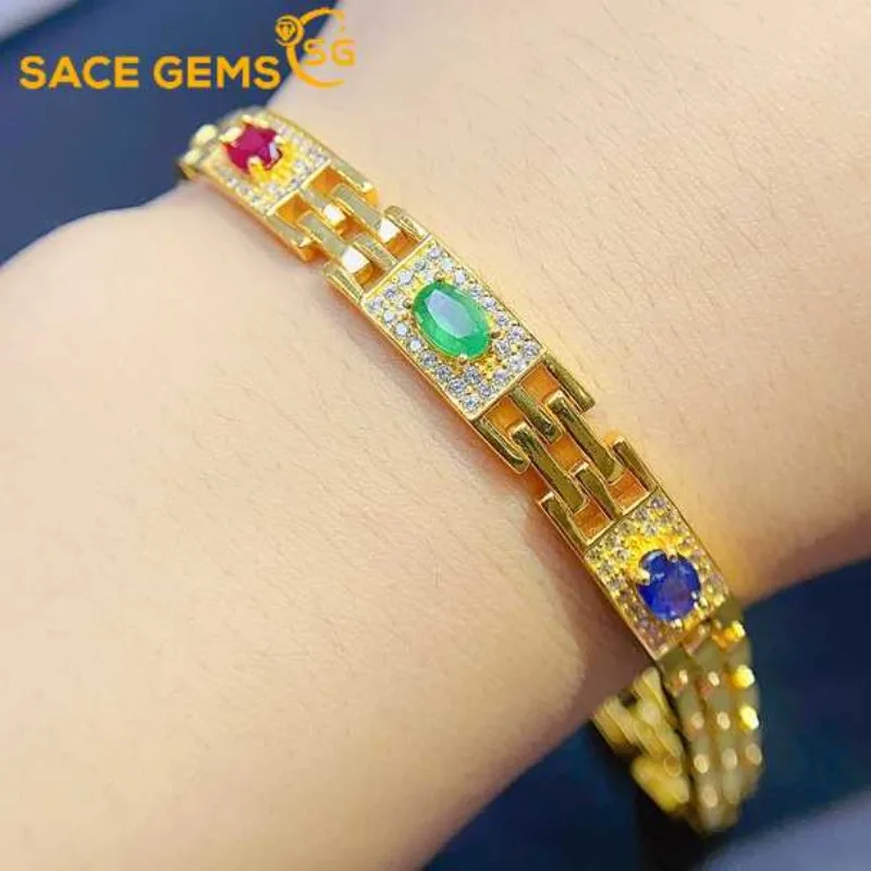 SACE GEMS 925 пробы серебряные Сертифицированные 4*6 мм натуральные бриллиантовые браслеты для женщин обручальные бриллиантовые ювелирные изделия