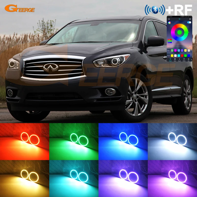 Для Infiniti QX60 JX35 2012 2013 2014 2015, приложение Bluetooth, многоцветный ультра яркий RGB светодиодный комплект с ангельскими глазами, кольца Halo