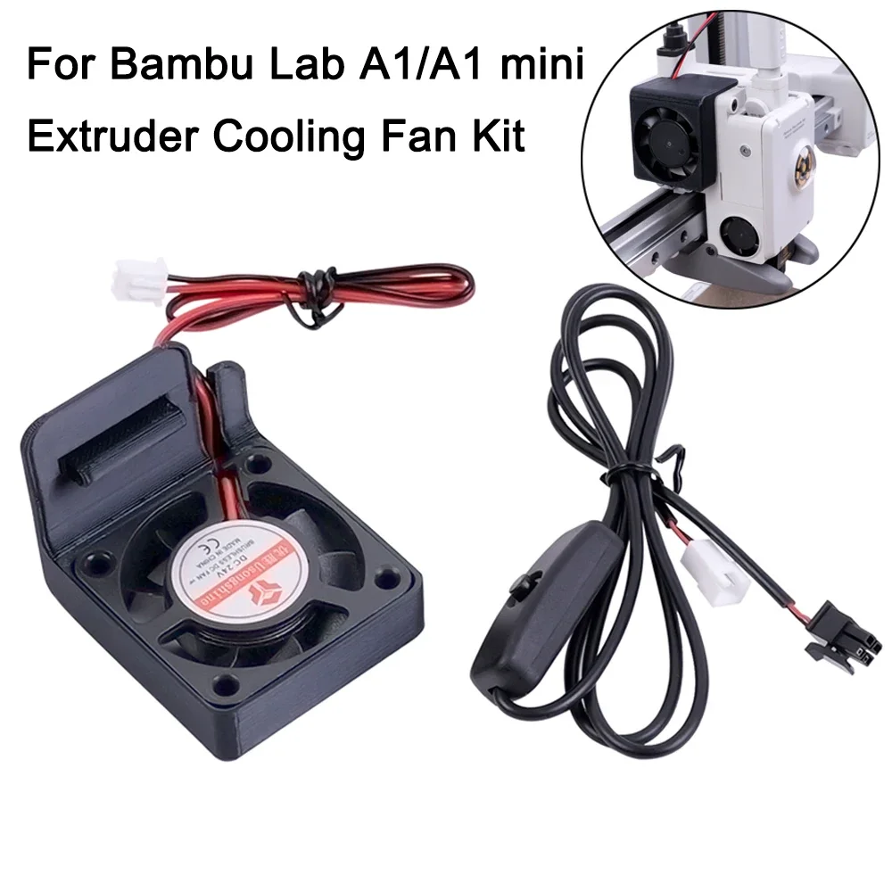 Для Bambu Lab A1/A1 мини-экструдер, вентилятор охлаждения двигателя, комплект для быстрого охлаждения с независимым переключателем, аксессуары для 3D-принтеров