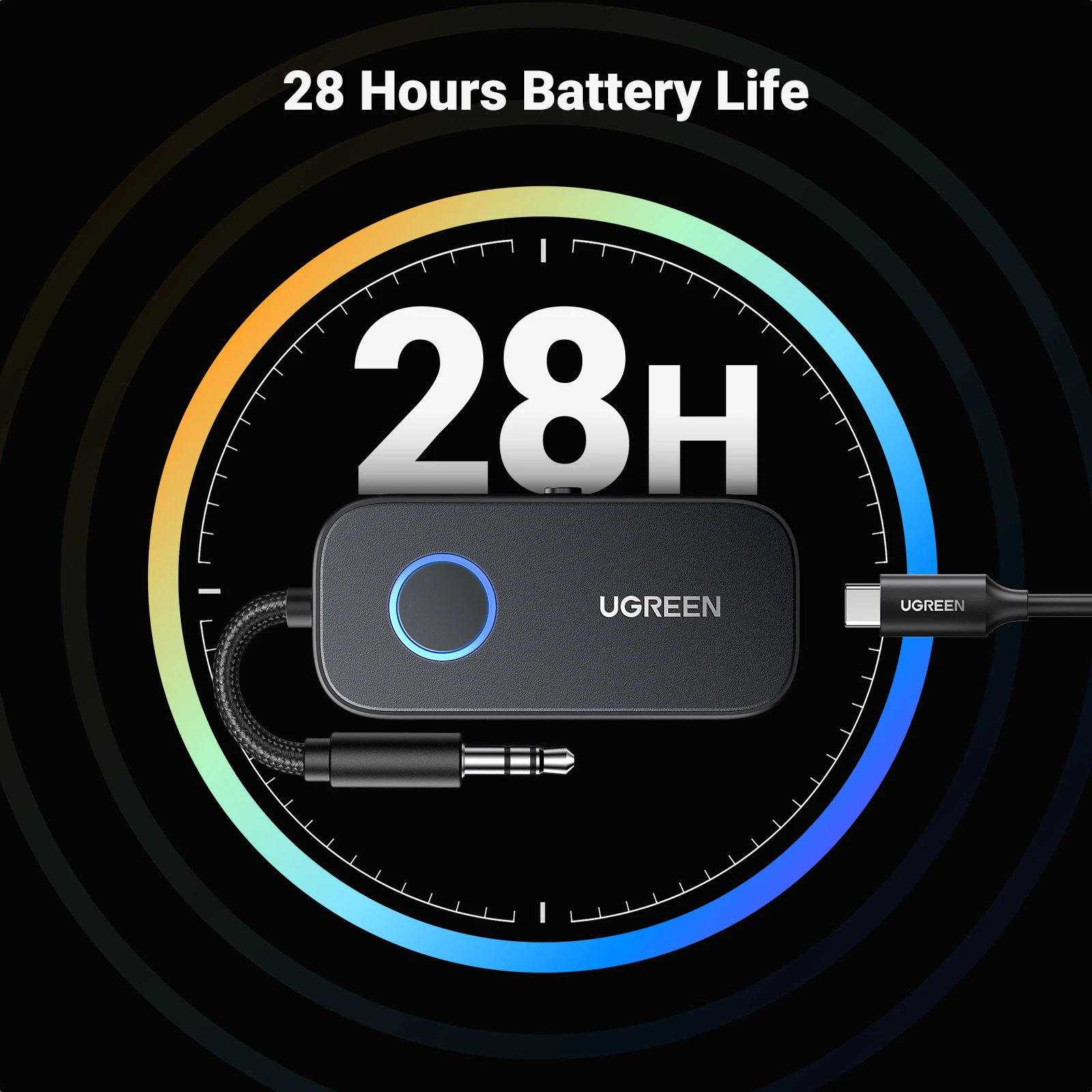 Bluetooth-передатчик для самолета UGREEN, приемник 2-в-1, беспроводной Bluetooth-адаптер для использования с любым разъемом 3,5 мм на полете, ТВ (art.: 3920c928dca05) - 3920c928dca05